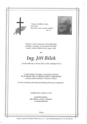 Smuteční oznámení - Ing. Jiří Bílek 1
